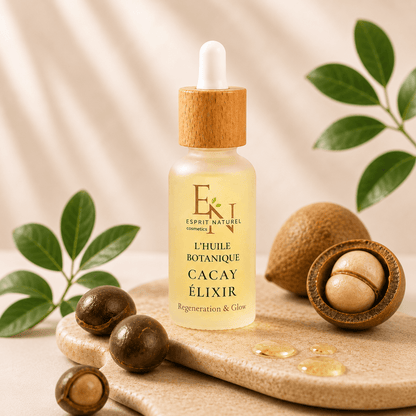 Esprit Naturel Cacay Elixir Gesichtsöl mit natürlichem Cacayöl in elegantem 1:1 Produktbild für Regeneration und Glow
